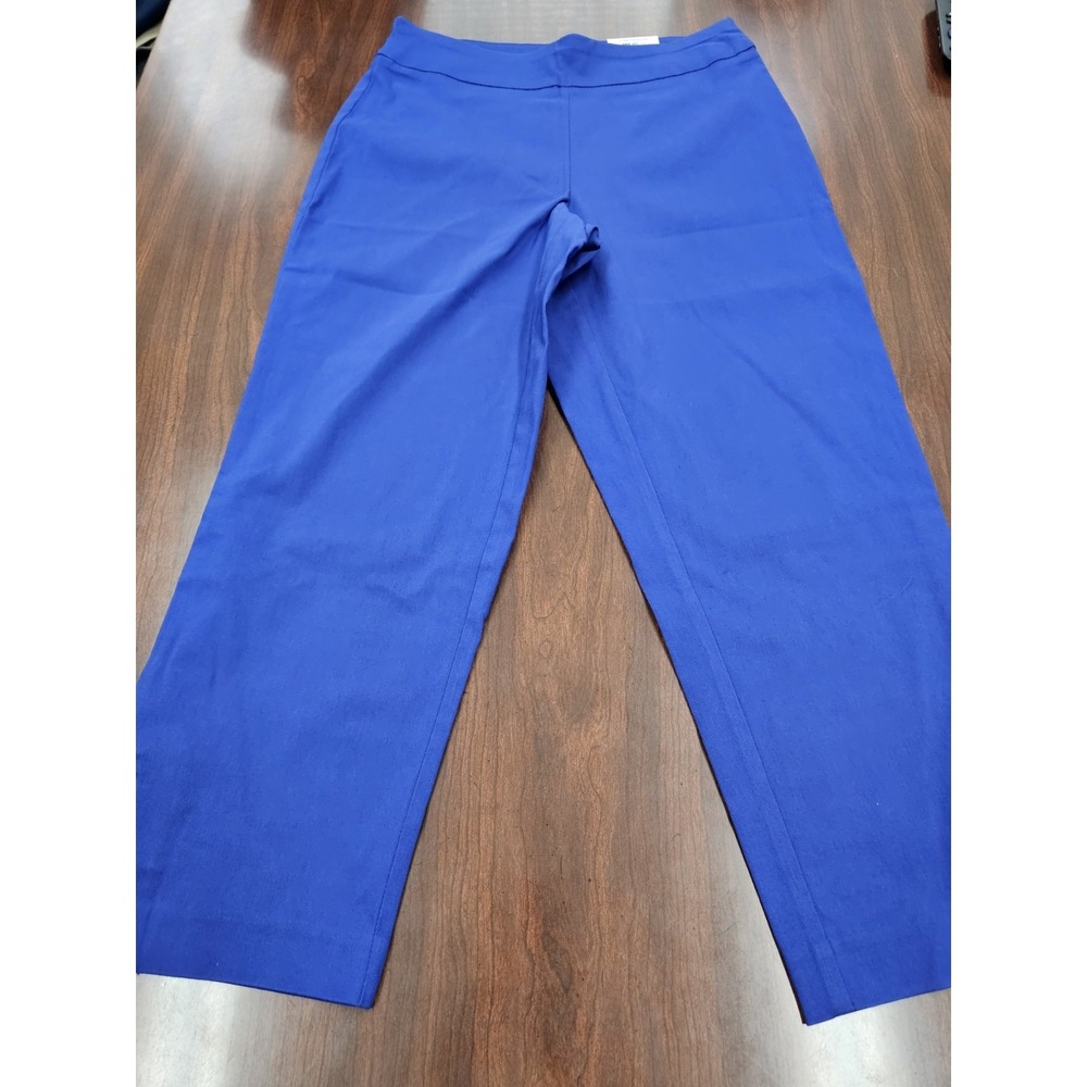 JM Collection Womens Jazzy Blue Dress Capri Pants XS Pull On Wide Leg Stretch